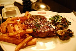 Ribeye steak on the grill